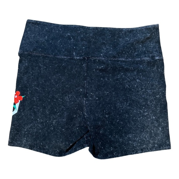 Victoria’s Secret PINK Dark Grey Heathered Biker Shorts XL NWT Floral Flowers - Picture 3 of 4